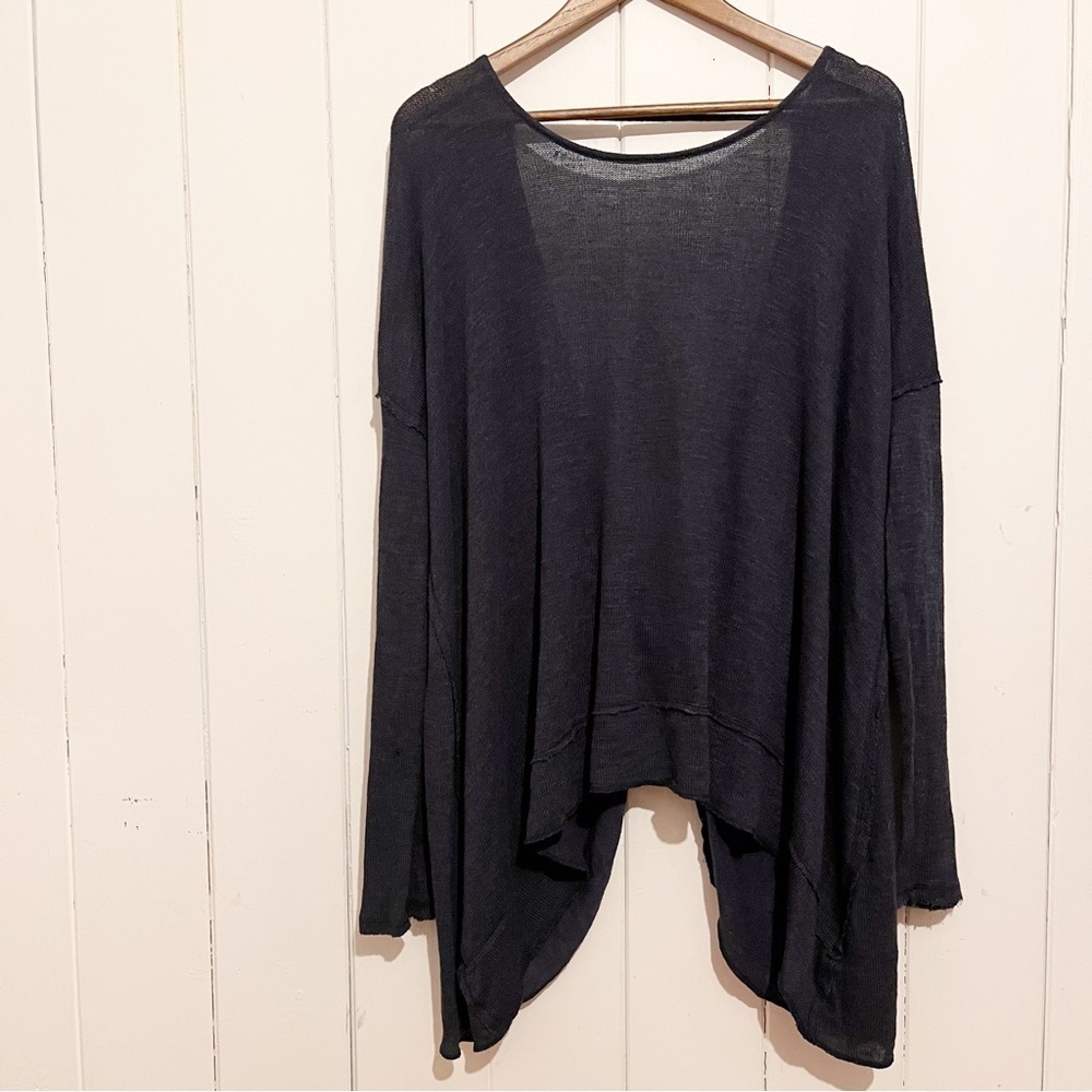 Navy Blue Lightweight Open Back Sweater.